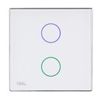 Программно настраиваемая (RGB) светодиодная подсветка кнопок, сменные рамки, опционально ИК приемник, Функции диммирования, ВКЛ/ВЫКЛ, контроль перекидных нагрузок (шторы/жалюзи), контроль сценариев, комбинирование диммирования.